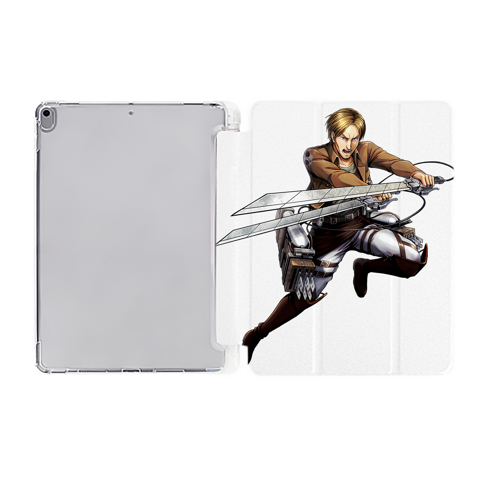 （画像用） 進撃の巨人 Attack on Titan IPad ケース ペン収納付き 三つ折りスタンド PUレザー×シリコン 対応機種9.5/10.5/10.9インチ